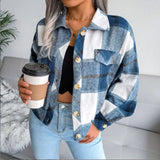 Plaid Lantern Long Sleeve Woolen