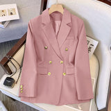 Zingj Suit Female 2024 Spring And Autumn New Khaki Loose Show Thin Suit Jacket Casual Wide-Leg Pants Two-Piece