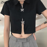 T-Shirts Women Summer Newest Short Sleeve Skinny Simple Sexy Female Tops Chic Streetwear Daily Students Fashion