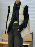 White Duck Velvet High-End Station Autumn And Winter New Down Vest Female Version Of Cowboy Stitching Fake Two Vest-Outfit