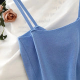 Women Solid Bow Irreguarl Crop Top Sleeveless Tees Knitted Slim Females Sexy Sweet Chic Slim Basic Kawaii Tanks