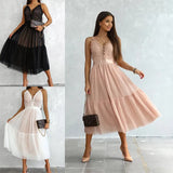 New Summer Lace Lace Dress INS Casual Backless