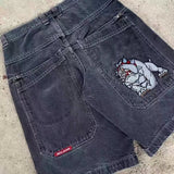 Vintage Hip Hop Y2k Skateboard Denim Shorts Baggy Harajuku Alphabet Street Shorts