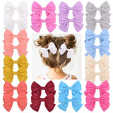Lovely Baby Girls Print Flower Bohemian Style Bow BB Hair Clips Headwear Children Cute Cotton Hairpins Hair