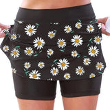 Daisy Printed Mid Waist Sports Leisure