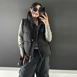 Advanced Sense White Duck Down Vest Female 2024 Winter Fashion Casual Design Sense Big Thick Vest Vest Tide-Outfit