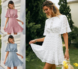 Spring / Summer New Front Piece Lace Dress INS Hem Cuff Lace Fringed
