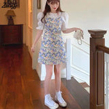 Sets Women Print Cute Girls Puff Sleeve Summer Elegant Ladies Clothing Trendy Popular Holiday Preppy Harajuku