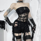 Summer 2024 New Vest Hot Girl Sexy Micro-Transparent Lace Spliced Top