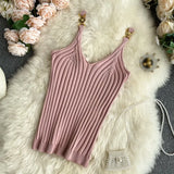 Women Summer Basic Tops Sexy Strappy Sleeveless Crop Top 2023 Female Casual Solid Color Ribbed Knit