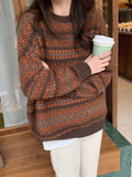 Zingj Sense Small Sweater Coat Female Autumn Winter Design Feeling Lazy Wind Retro Rhomenge Sweater Jacket