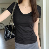Shoulder T-Shirt A New Slim, Thin, Short-Sleeved T-Shirt For Women In Spring And
