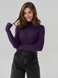 Zingj Color Half Turtleneck Sweater 2024 Autumn And Winter Female (24 Color Spot) Slim Knit Bottom