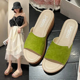 Zingj Large Size Slippers Women's Summer Fashion Slippers With Korean Version Of Slope Heels, Thick Heels, High-Heeled Cake