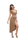 Women's Dress 2023 Spring And Summer New Style Night Club Sexy Chest Exposed Shoulder Forked Strap Half Skirt