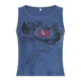 Zingj Hot Diamond Print Knitted Crossed Sleeveless Slim Vest Women's Fall 2023 New