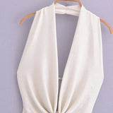 Spring Pleated Dress With Collar And Waist
