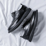 Zingj Block Men's Small Leather Shoes Male Korean Version Fashion Casual Leather Shoes British Vintage Summer Shoes