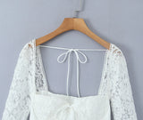 New Lace Sleeve Steel Support Slim Mini Dress In