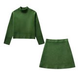 Spring Style Loose Rib Sweater 5755007 Knitted Half Skirt