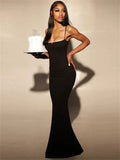 Black Flower Cami Lace Bodycon Maxi Dress- Outfit