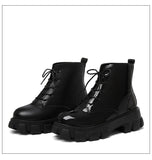 Zingj Bottom Martin Boots Female 2023 New Increased Thick Bottom Round Head British Wind College Style Women's Ankle Boots-Outfit
