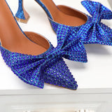 and the United States Super Flash Bow Rhinestone Shiny Wine Glass with High Heel Women's