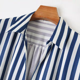 New Striped Blended Shirt Dress