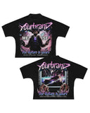 Pattern Retro Style Original Gothic Hip Hop Animation Printing Oversized T-Shirt Loose Casual Short Sleeves For Men And