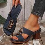 Summer New Slope And Slippers Women's Shoes Large Thick And Fish Mouth Type Thick-Bottomed Slippers