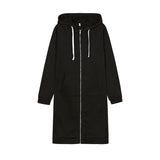Casual Women Long Hoodies Sweatshirt Coat Zip Up Outerwears Hooded Jacket for Female Work Wear Plus Size S-5XL