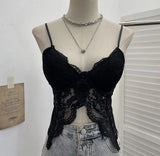 Shot Abstinence Hottie Low Breast With Breast Pad Lace Slings Vest V-Neck Butterfly-Like Umbilical Umb