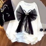 round neck bow short sleeve T-shirt Kawaii girls top T-shirt 2022 spring Korean new black bow decorative T-shirt