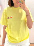 Women Fox Print Graphic Tees Summer O Neck Short SleeveCotton Logo T-Shirt Simple Casual Good Quality Tops