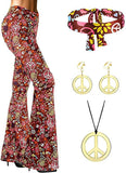 Hot Women's Hippie Clothing Fashion Wide Leg Horn Pants Clammed Trousers +
