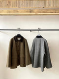 [He] Autumn New Casual Lapel Collar Bump Color Collar Herringbone Versatile Wool Long Coat H7378-Outfit