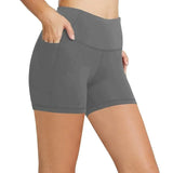 Yoga Pants Pocket High Waist Elasticity Pure Color Breathable Exercise Running Training Fitness