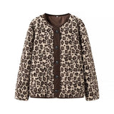 Women's Autumn And Winter Leopard Print Casual Loose Long-Sleeved Coat Women