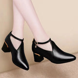 Zingj 2023 New Versatile High Heel Black Soft Shoes Soft Sole Women's Shoes- Outfit