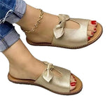 Large-Size Women's Shoes New Summer Bow Hollow Lady Cool Slippers Bow Sandals