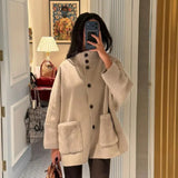Autumn And Winter New Women's Fashion Commuting Single Buckle Heavy Industry Lead Beads Hair Coat