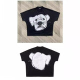 Street Cartoon Long Printed Short-Sleeved Y2K Summer Casual Loose Couple