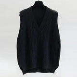 Autumn Women Sweater Vest Woman Short Loose Knitted Sweater Sleeveless Ladies V-Neck Pullover Tops Female
