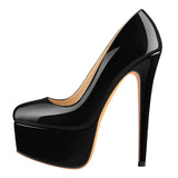 Onlymaker Women's Platform 16CM Thin Heels Pumps Fashion Leopard Round Toe Shoes Sexy Party wedding Stiletto Plus Size