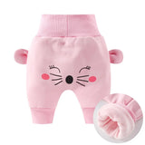 Cute Pants Boys Girl Cartoon High Waist Protection Belly Children Toddler Spring Autumn Winter Newborn Warm Velvet