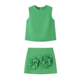 New Spring Style Simple Vest With Two Sets Of Floral Decorative