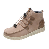 Zingj Large Flat-Bottomed Casual Tie Women's Shoes Fashion Round Head Suede Martin