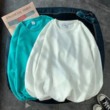 Korean New Women Basic O Neck Sweatshirt Spring Oversized Solid 12 Colors Hoodies 2022 Girls Casual Harajuku