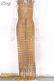 Crochet Cover Ups for Women Sexy Sleeveless Bikini Swimsuit Bathing Suit Side Split Long Beach Dress