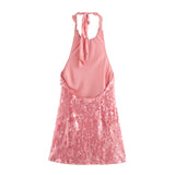 New Beads Hanging Neck Dress